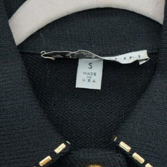 ST JOHN COLLECTION by Marie Gray Knit Blazer Size Small Made in USA Gold Accents - Picture 4 of 5